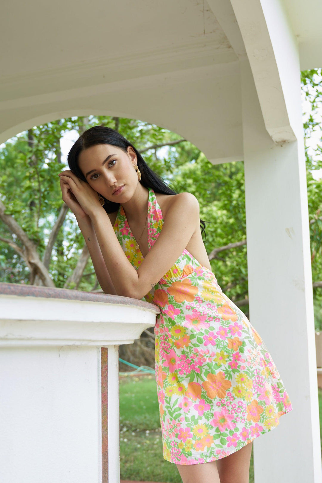 Halter Flower Dress - ANI CLOTHING