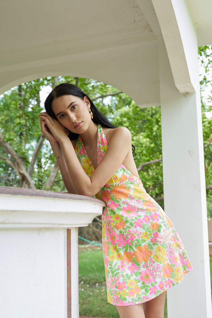 Halter Flower Dress - ANI CLOTHING
