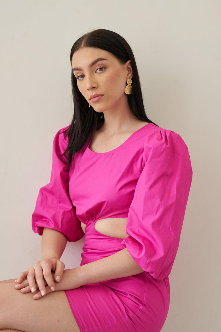 Pink Cutout Dress - ANI CLOTHING