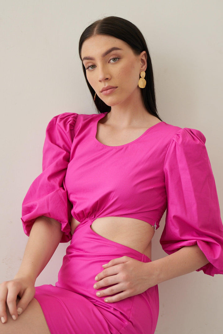 Pink Cutout Dress - ANI CLOTHING