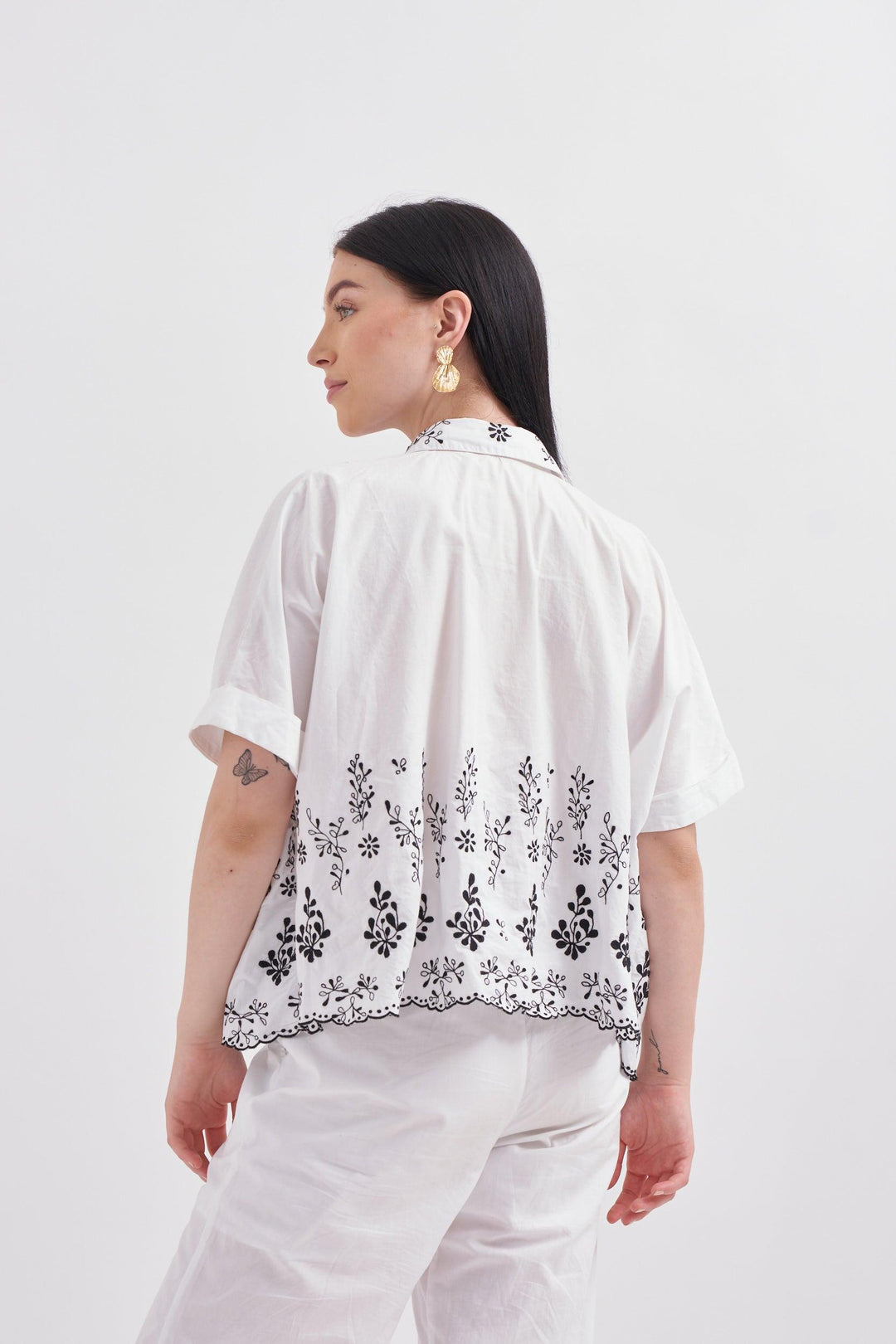 White Embroidered Top - ANI CLOTHING