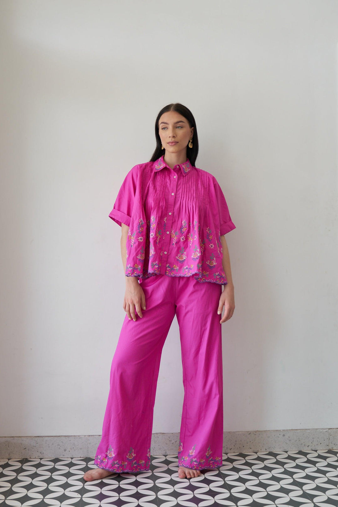 Pink Embroidered Top - ANI CLOTHING