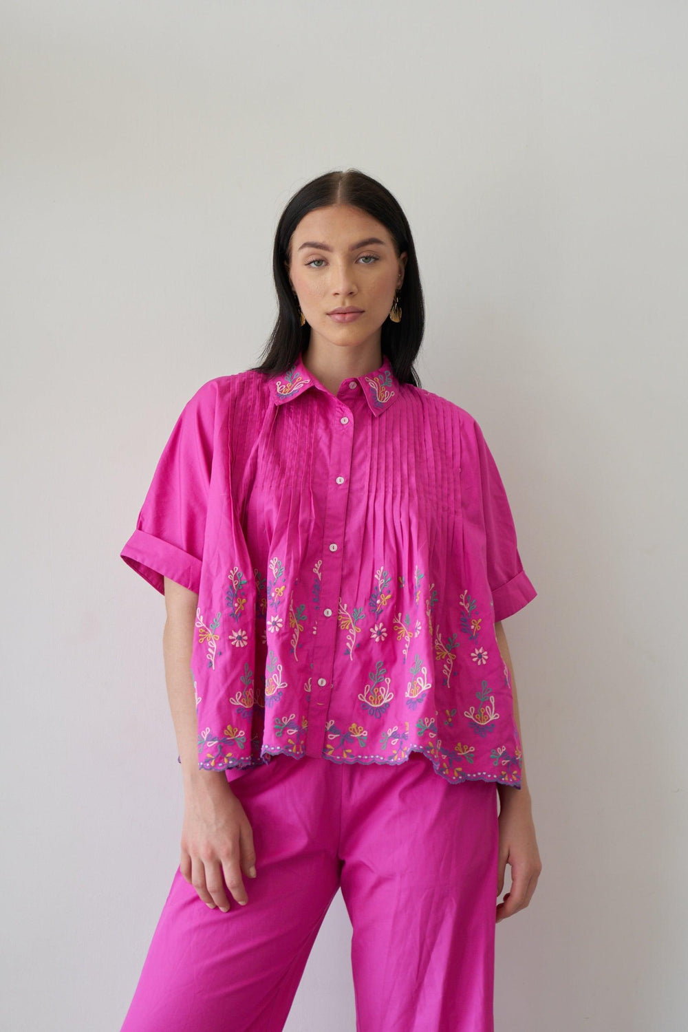 Pink Embroidered Trousers - ANI CLOTHING