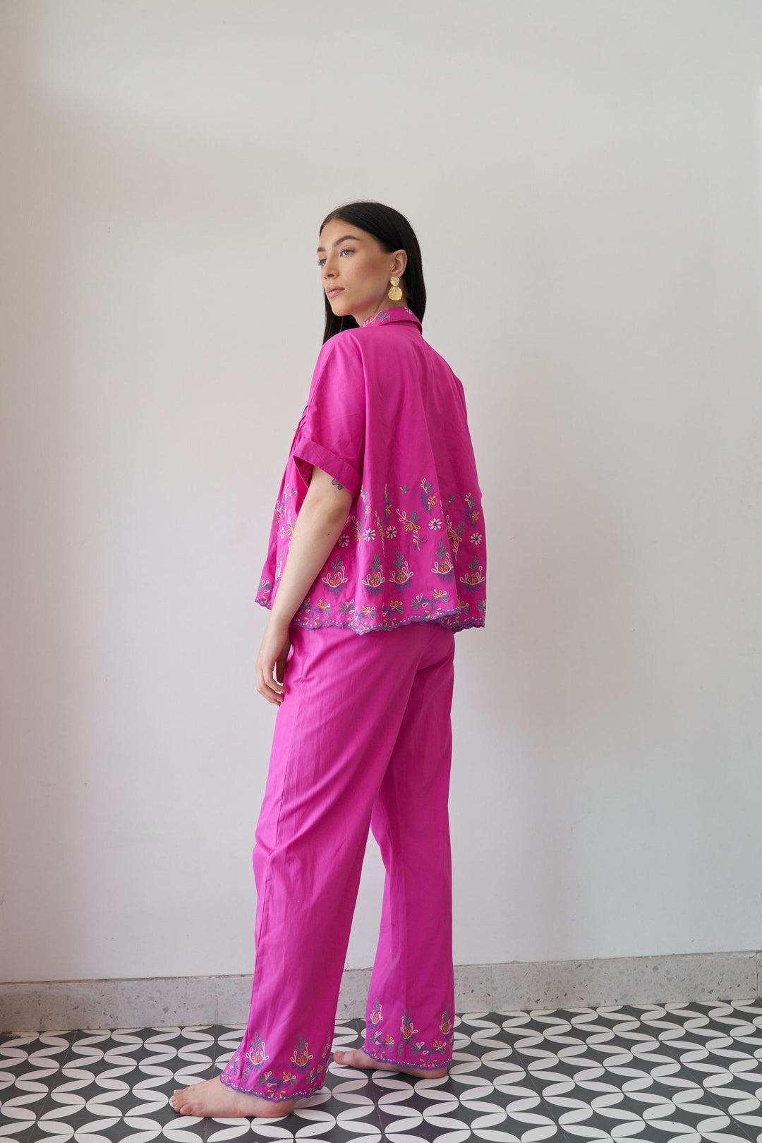 Pink Embroidered Top - ANI CLOTHING