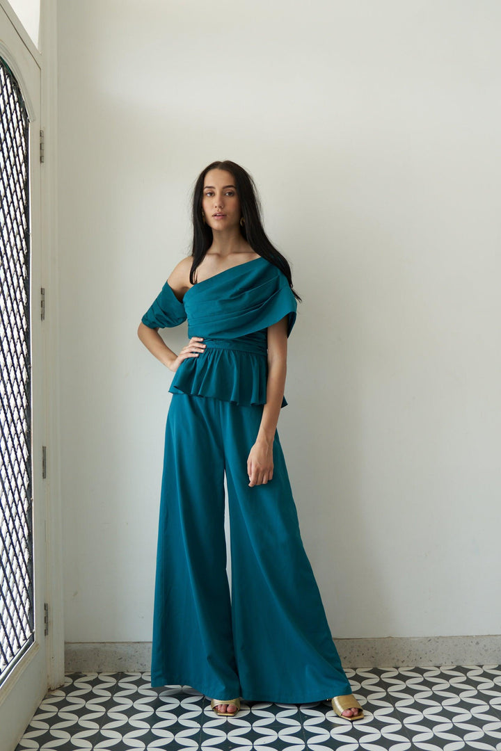 Green Gathered Top - ANI CLOTHING