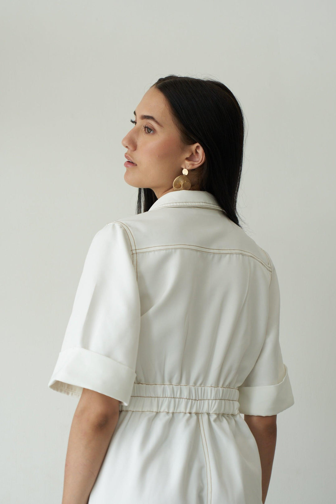 White wood jumpsuit - ANI CLOTHING