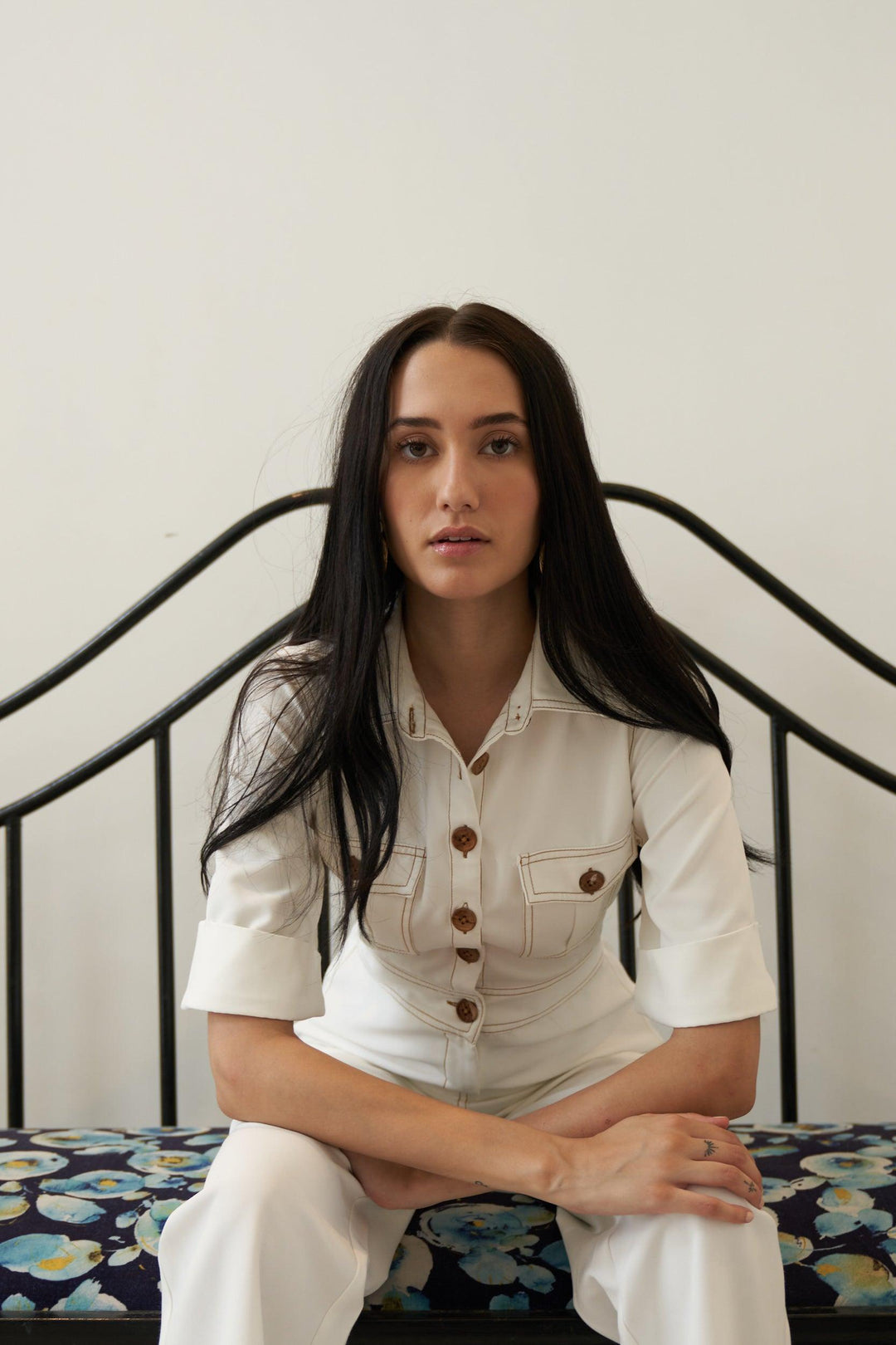White wood jumpsuit - ANI CLOTHING