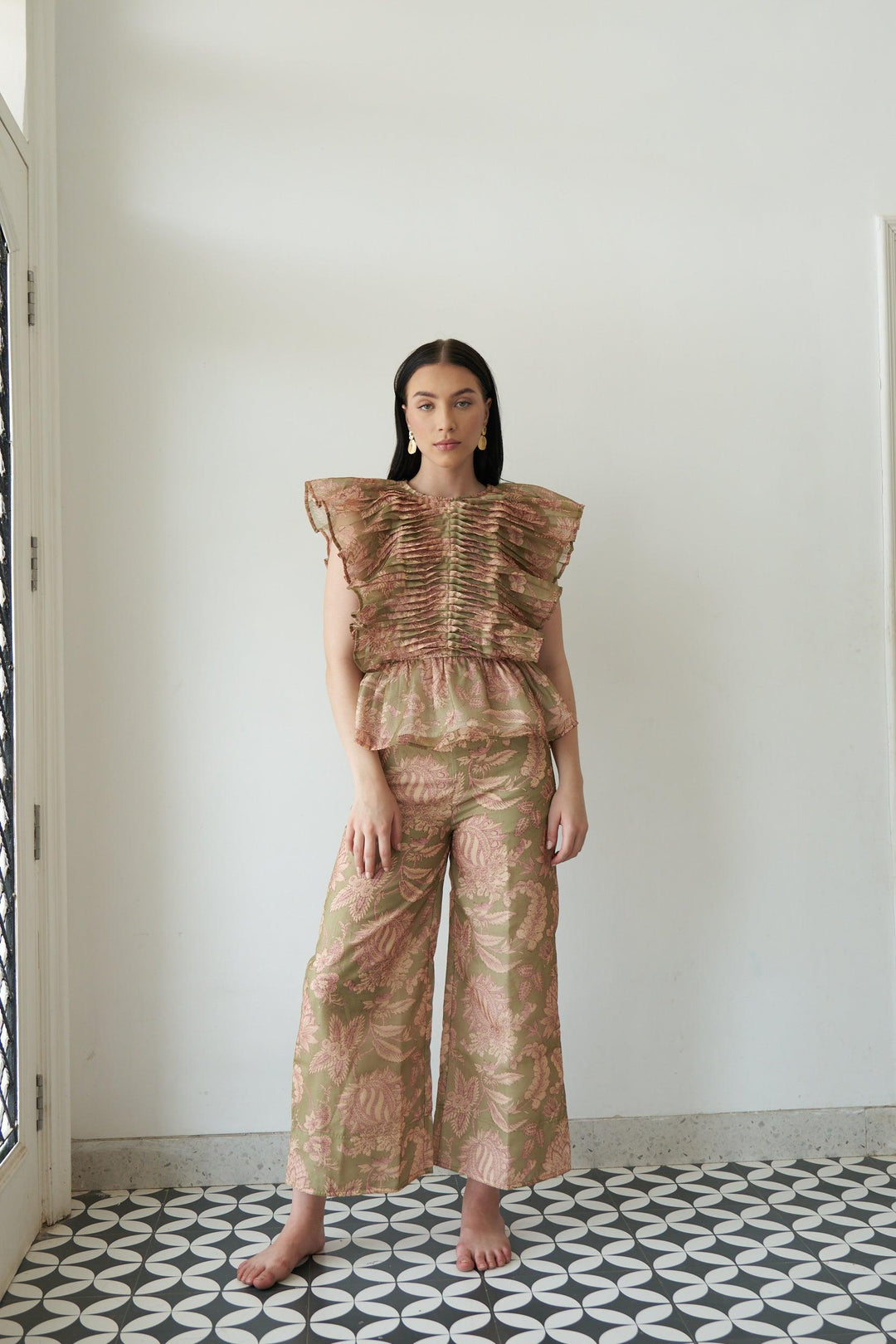 Tropical Pleat Co-ord set - ANI CLOTHING