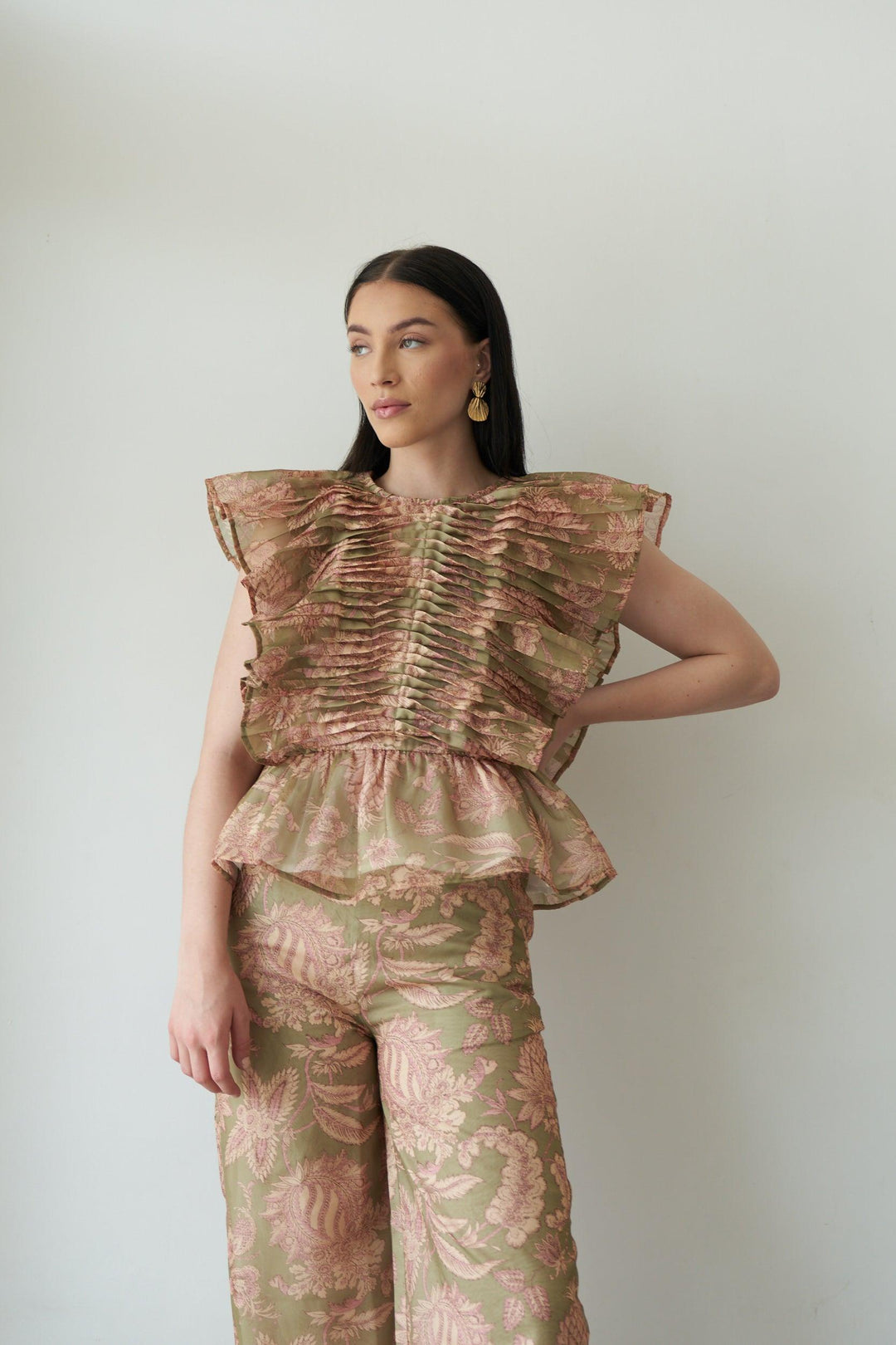 Tropical Pleat Co-ord set - ANI CLOTHING