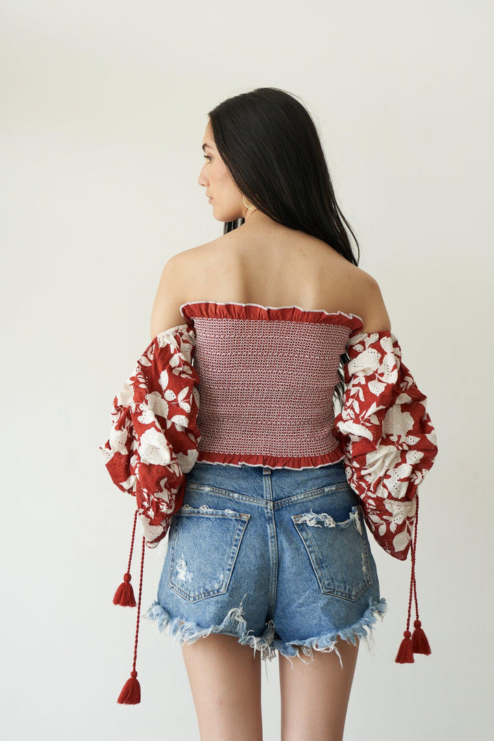 Brick floral smock top - ANI CLOTHING