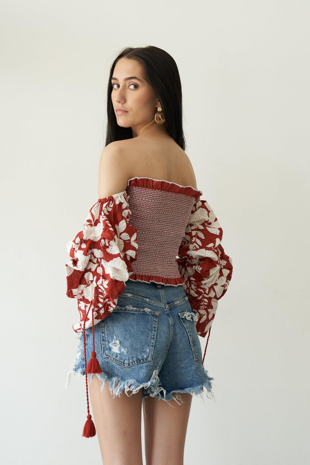 Brick floral smock top - ANI CLOTHING