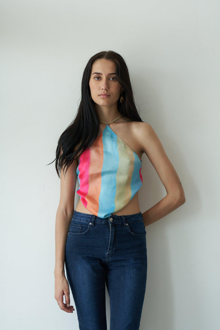 Satin Scarf Top - ANI CLOTHING