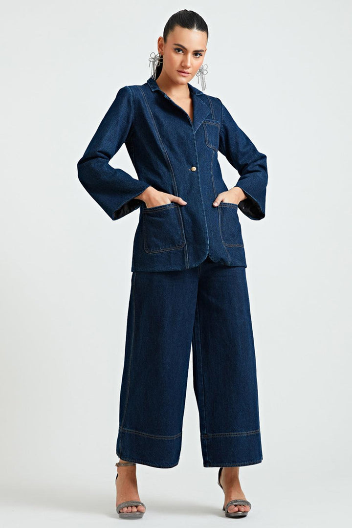 Fitted Denim Co-ord Pants - ANI CLOTHING