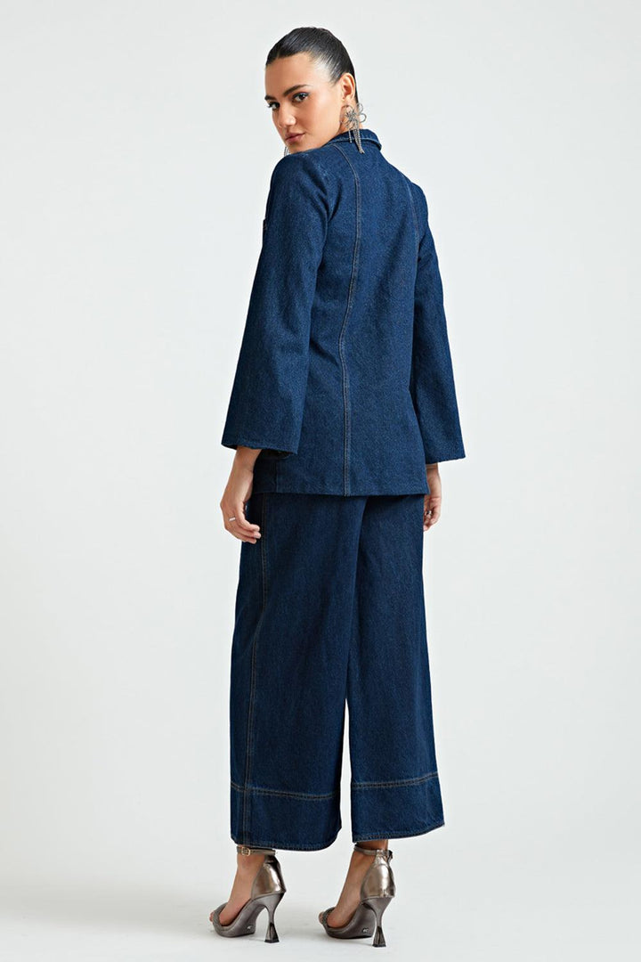 Fitted Denim Co-ord Pants - ANI CLOTHING