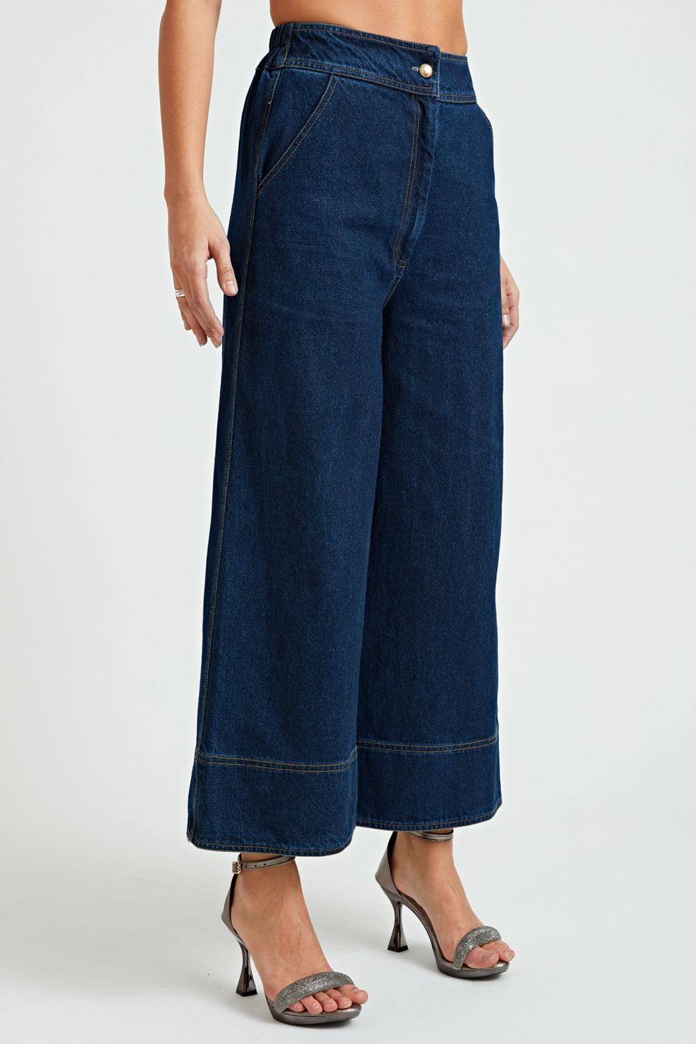 Fitted Denim Co-ord Pants - ANI CLOTHING