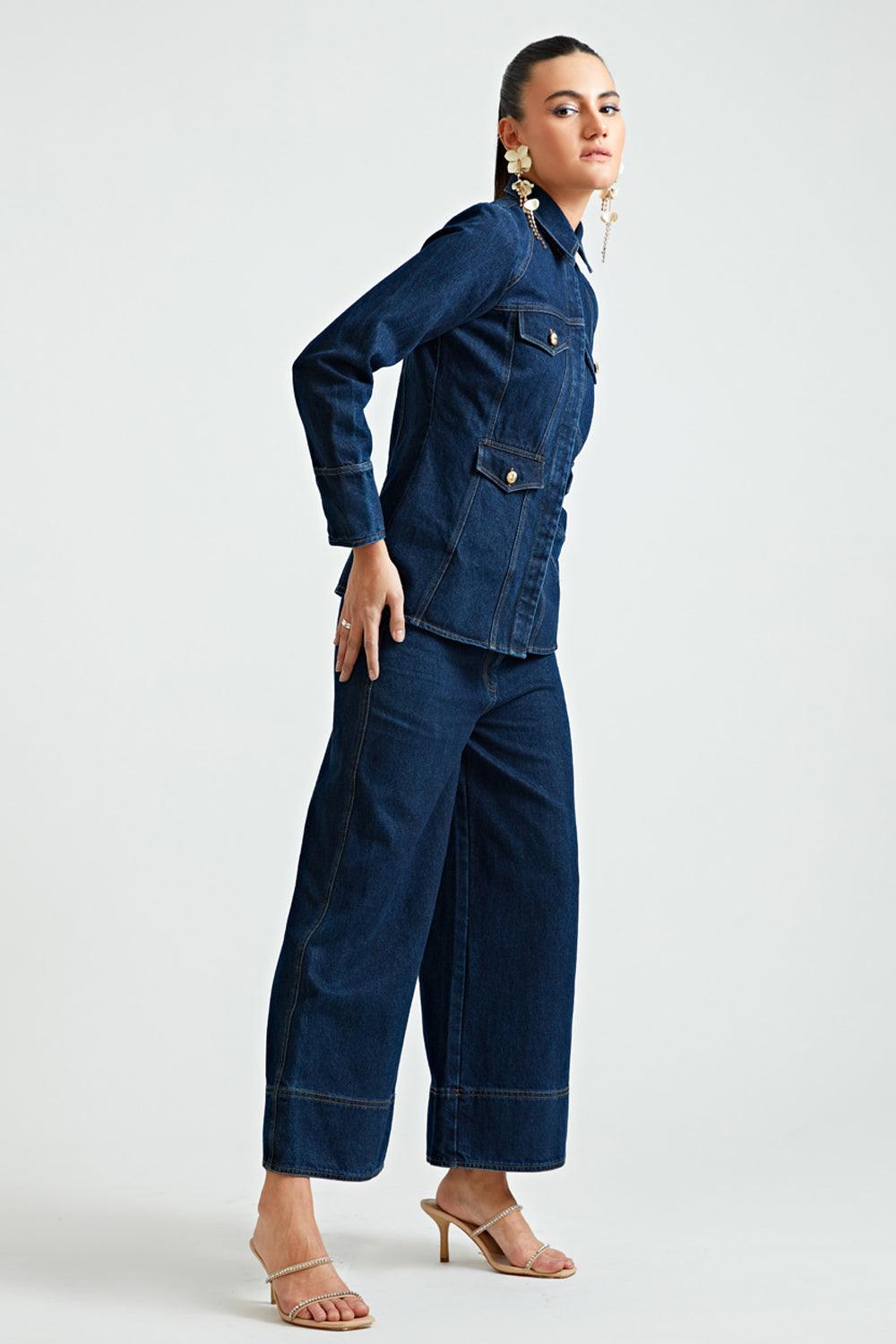 Sleek Denim Coord Jacket - ANI CLOTHING