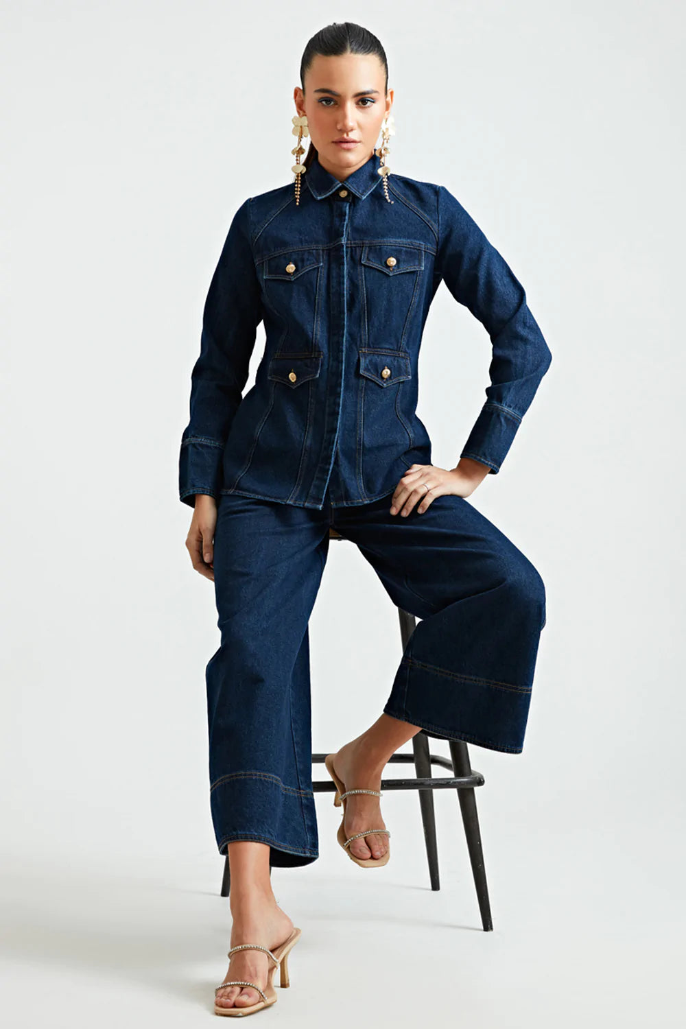 Sleek Denim Co-ord Set - ANI CLOTHING