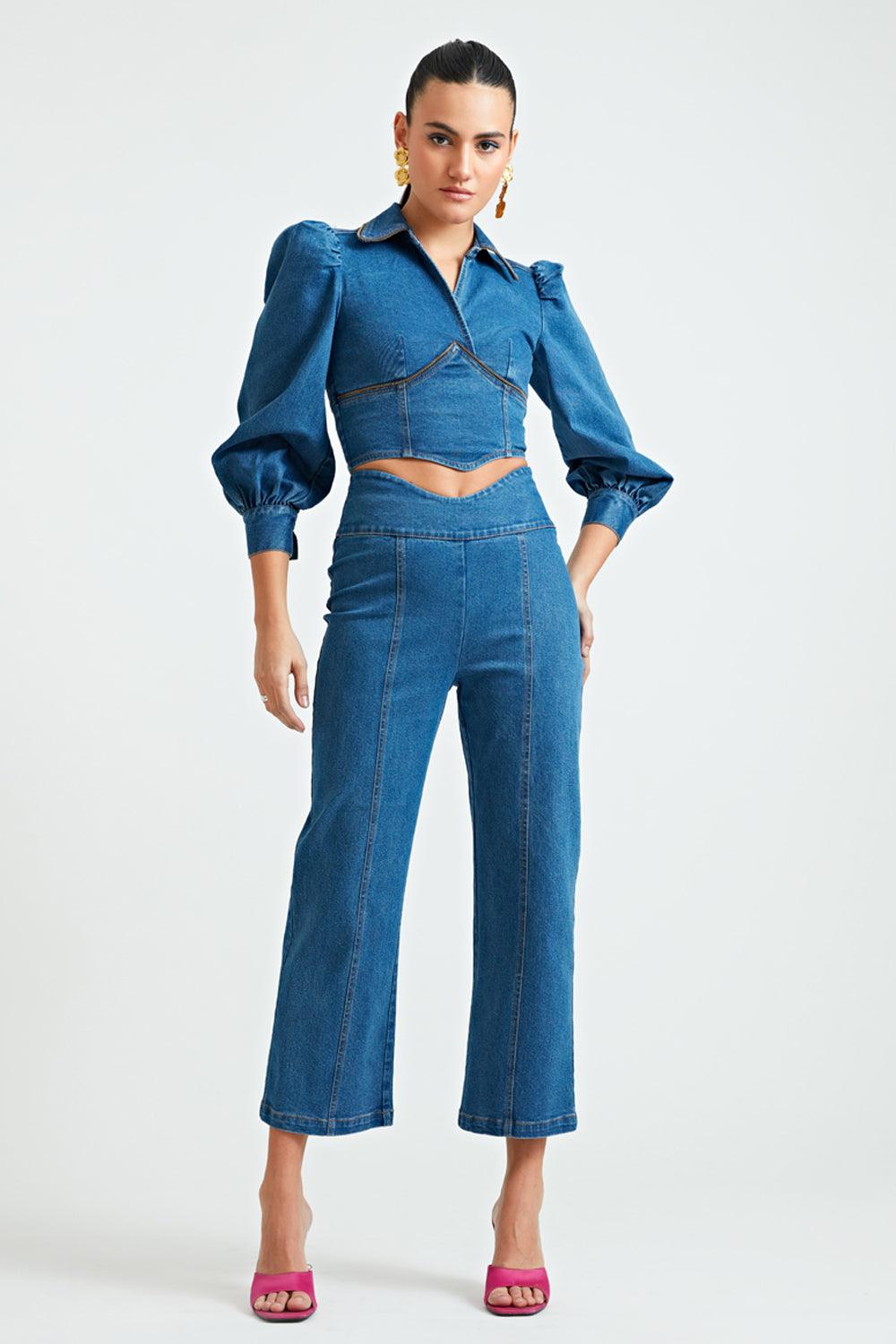 Denim Corset Co-ord Top - ANI CLOTHING