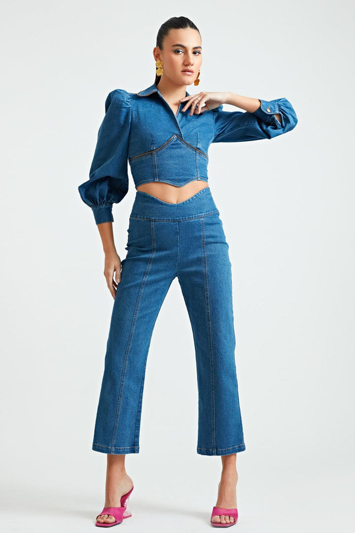 Denim Corset Co-ord Pants - ANI CLOTHING