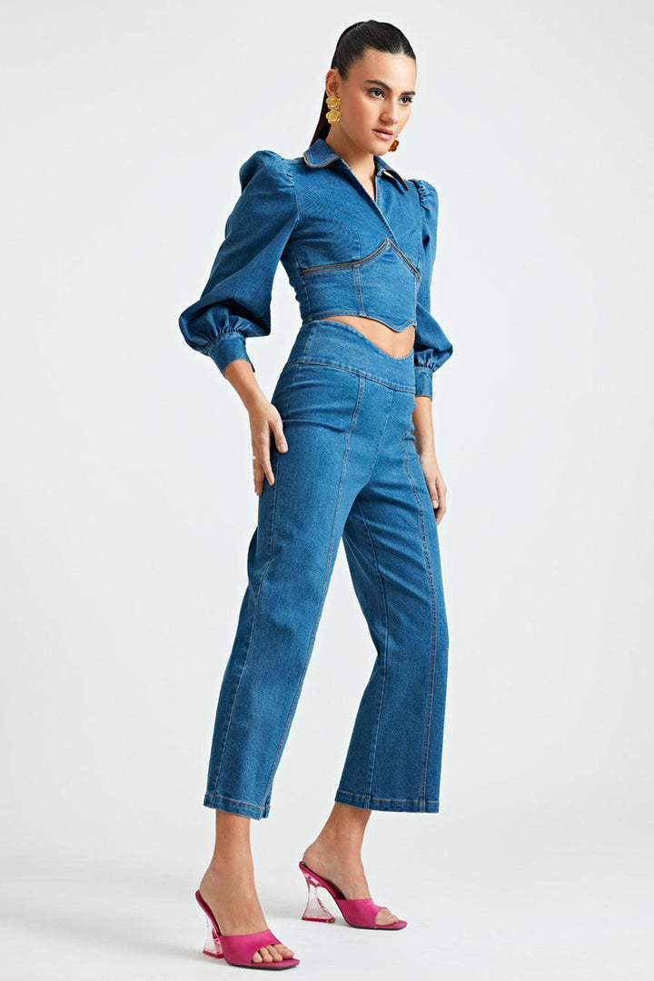 Denim Corset Co-ord Pants - ANI CLOTHING