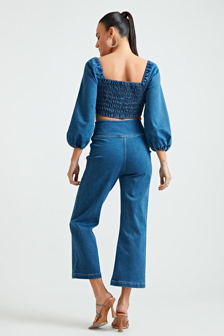 Blue Corset Co-ord Top - ANI CLOTHING
