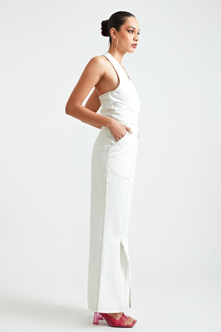 Ivory Halter Jumpsuit - ANI CLOTHING