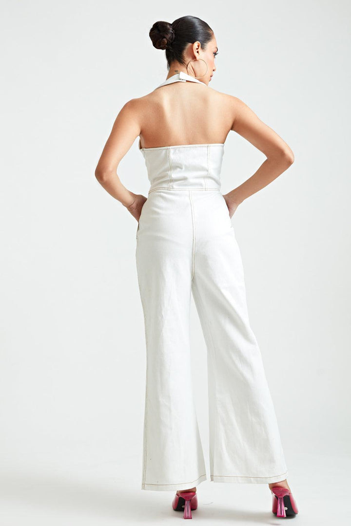 Ivory Halter Jumpsuit - ANI CLOTHING