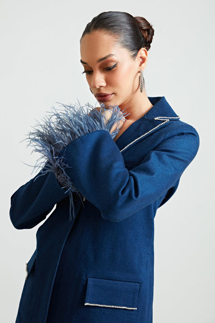 Blue Swan Co-ord Blazer - ANI CLOTHING