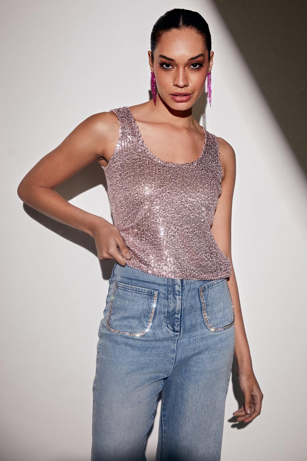 Pink Sequin Top - ANI CLOTHING