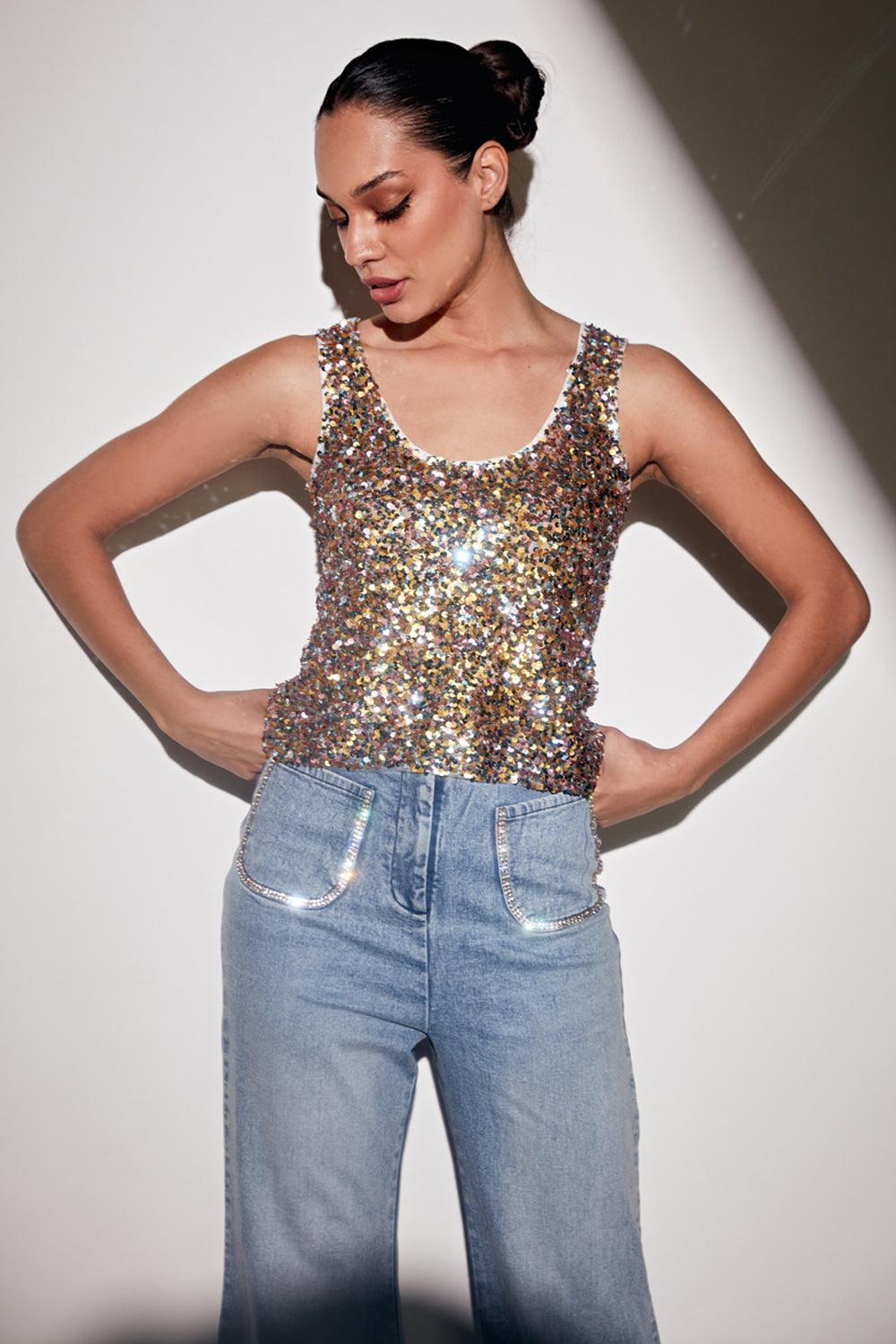 Multi Sequin Top - ANI CLOTHING