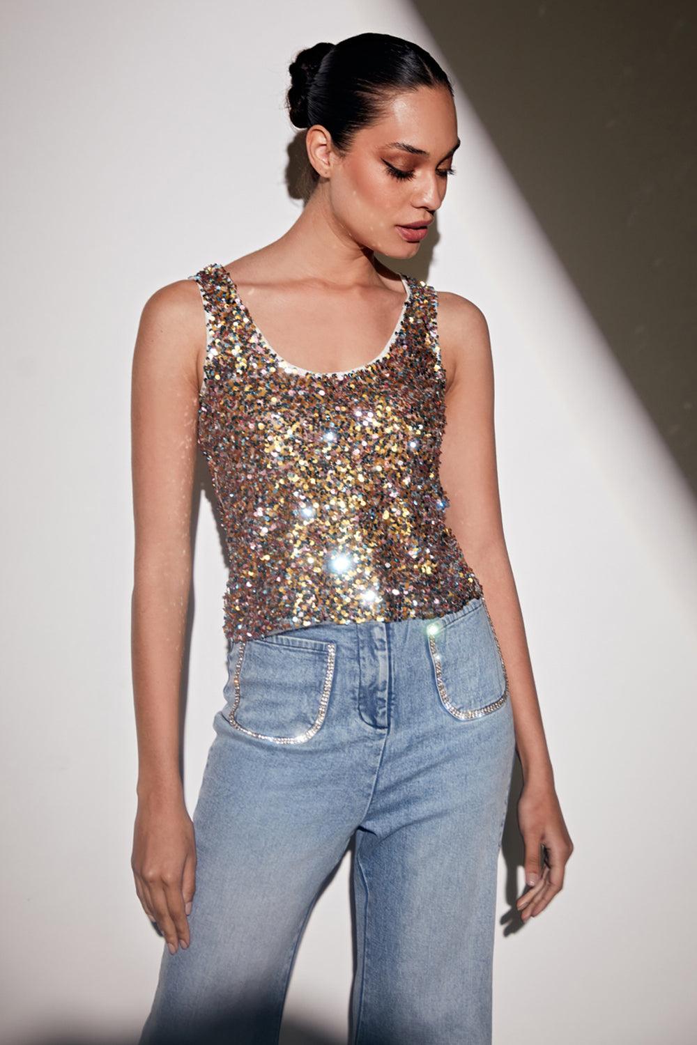 Multi Sequin Top - ANI CLOTHING