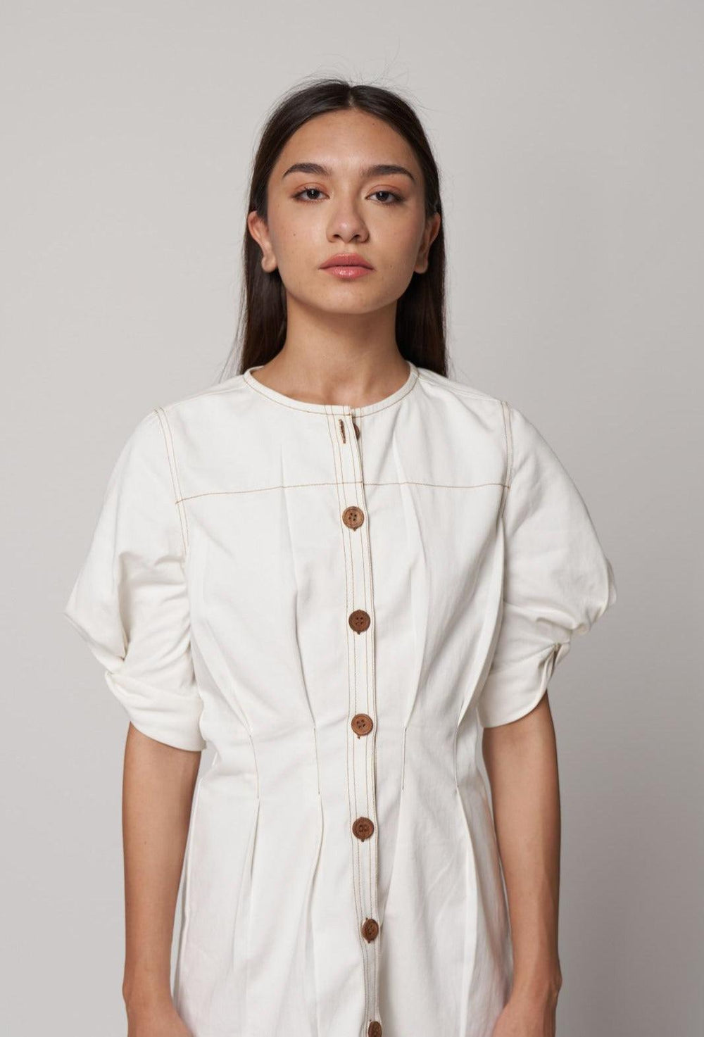 Denim Pleated Dress - ANI CLOTHING