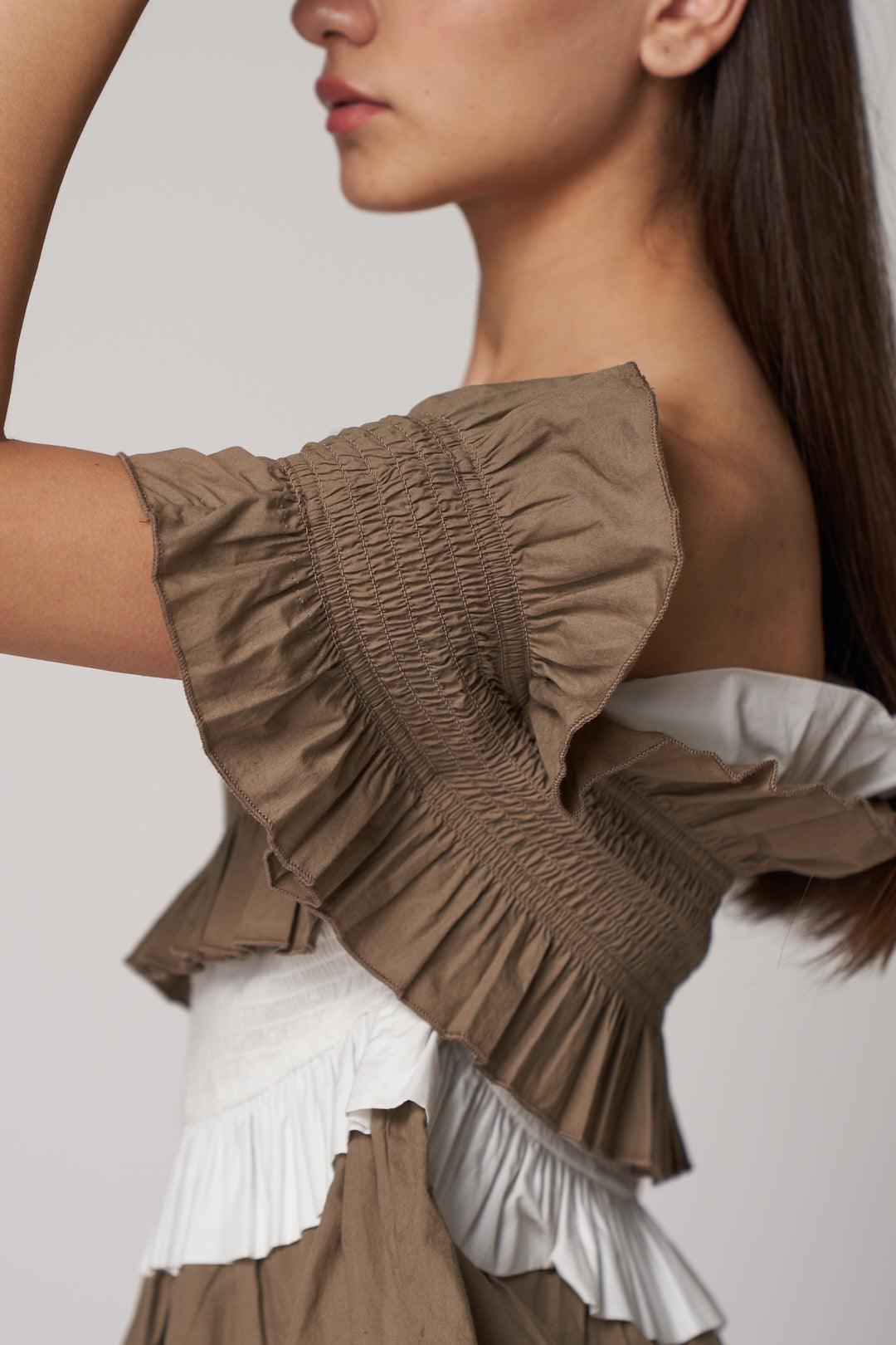 Colour-Block Smock Top - ANI CLOTHING