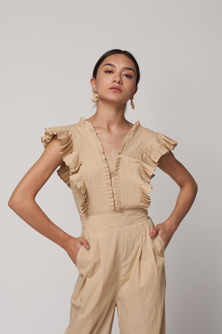 Tea Pleated Jumpsuit - ANI CLOTHING