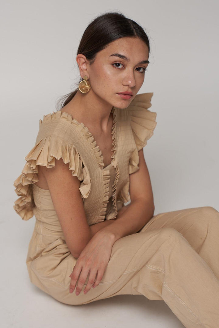 Tea Pleated Jumpsuit - ANI CLOTHING