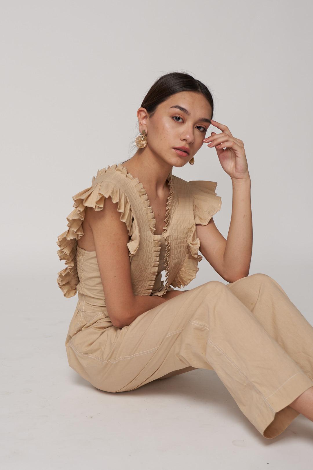 Tea Pleated Jumpsuit - ANI CLOTHING