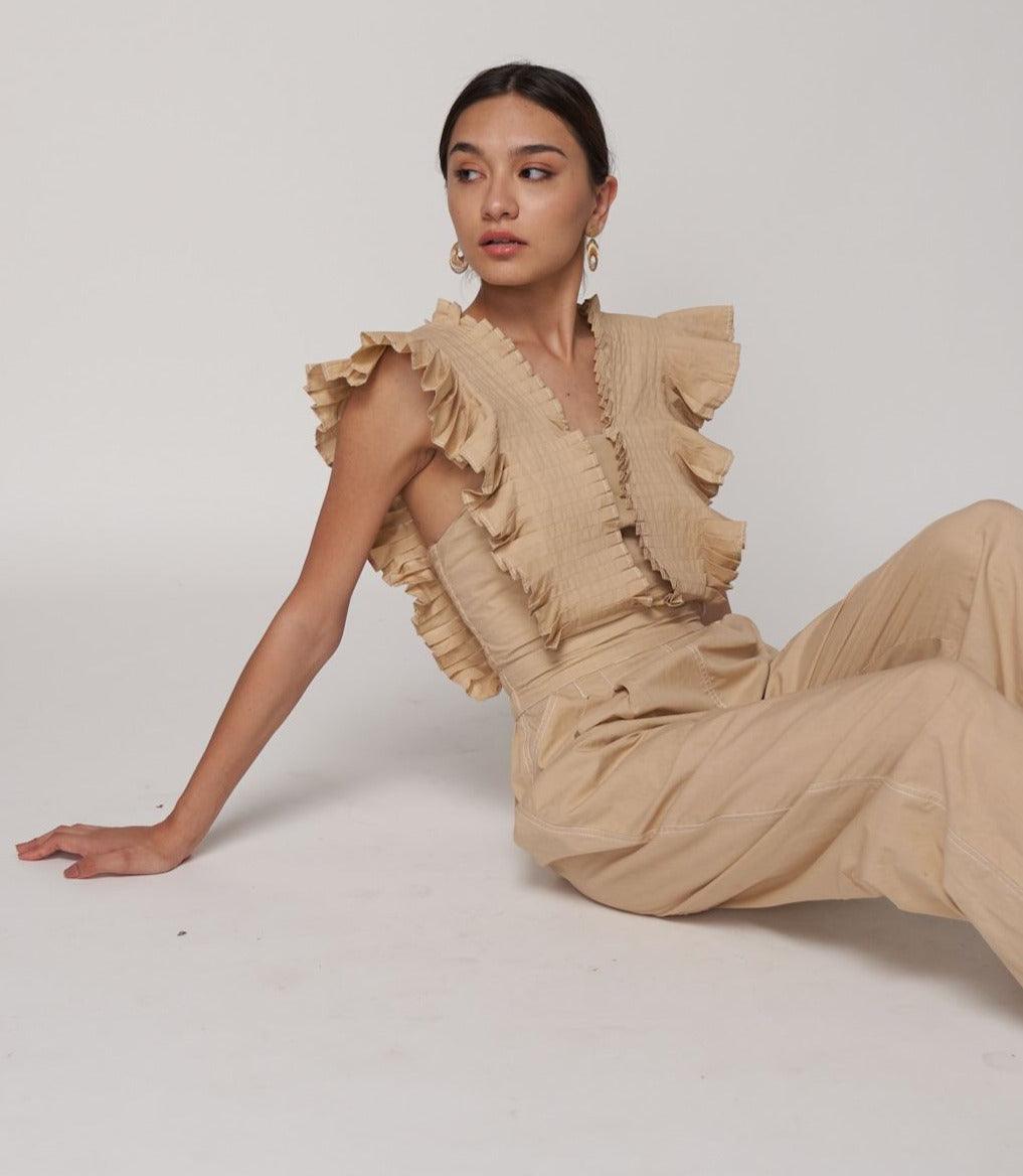 Tea Pleated Jumpsuit - ANI CLOTHING