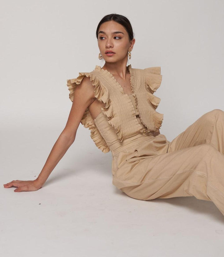 Tea Pleated Jumpsuit - ANI CLOTHING