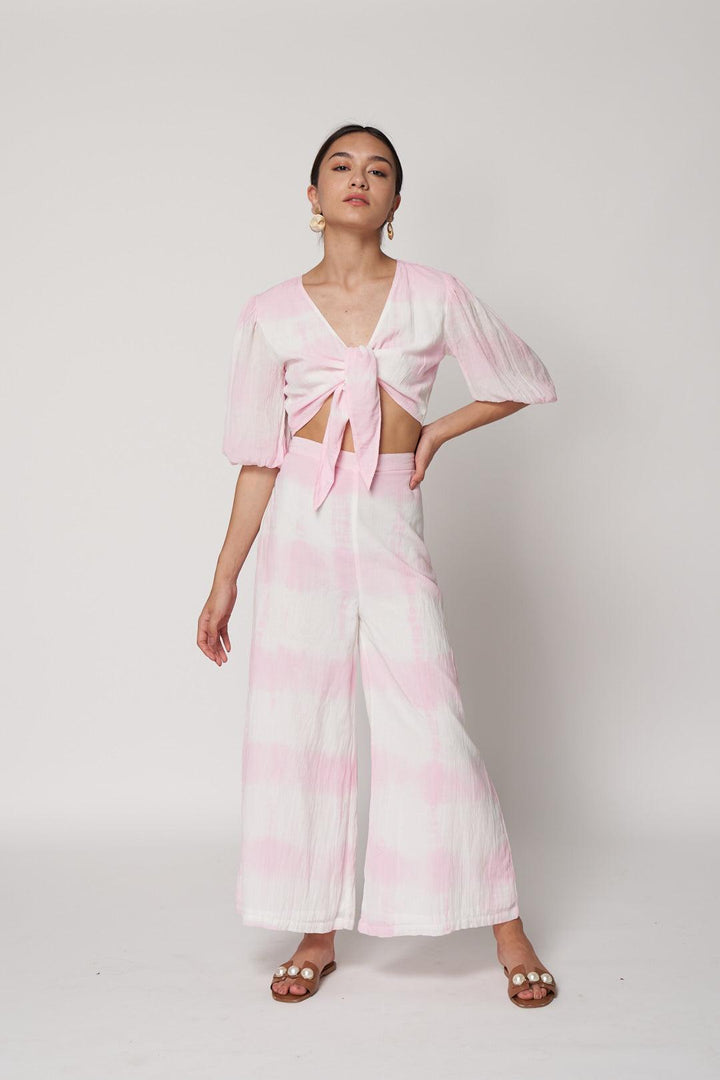 Pink Tie-Dye Wide Leg Pants - ANI CLOTHING