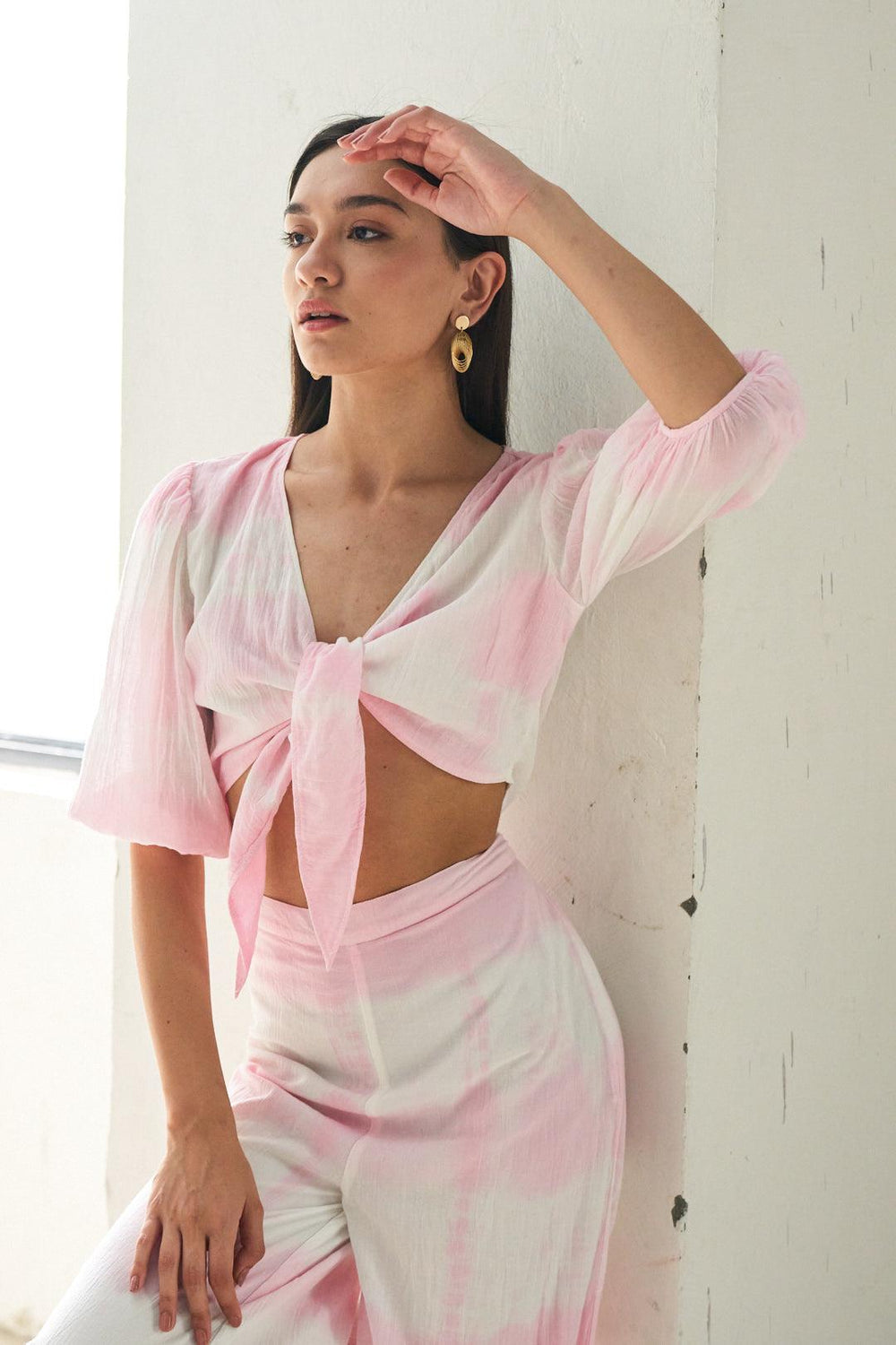Pink Tie-Dye Wide Leg Pants - ANI CLOTHING