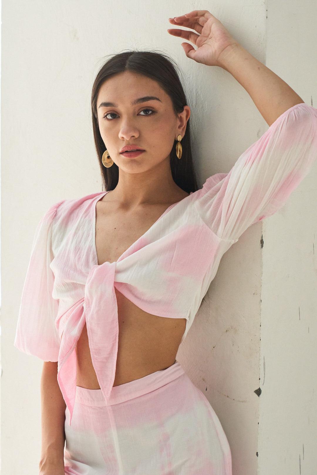 Pink Tie-Dye Wide Leg Pants - ANI CLOTHING
