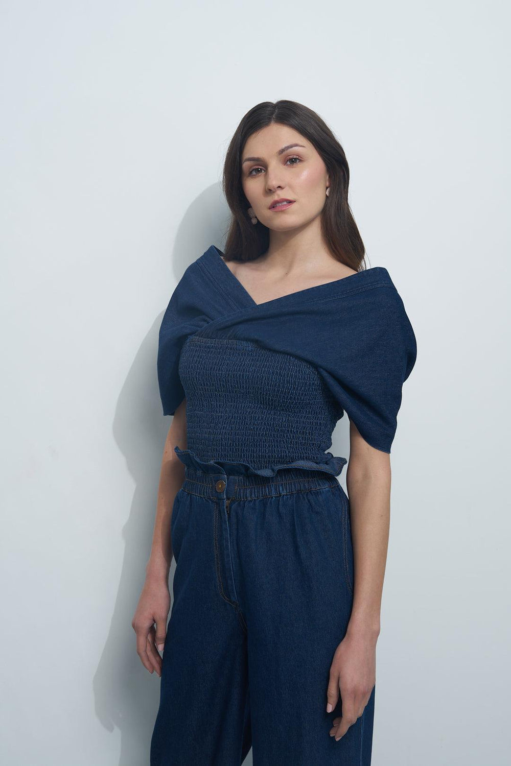 Denim Pleat Top - ANI CLOTHING