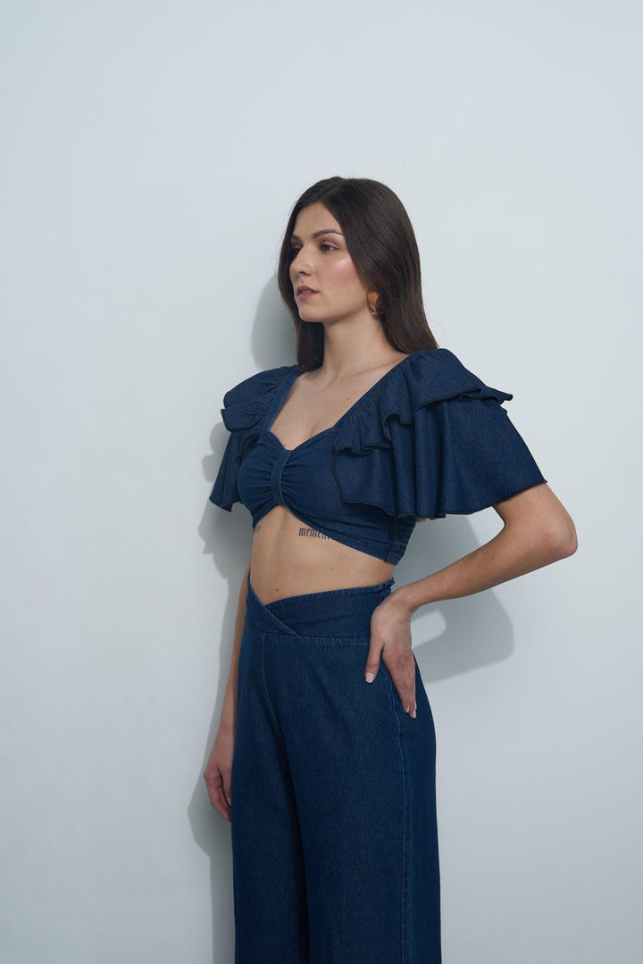 Denim High-Low Top - ANI CLOTHING