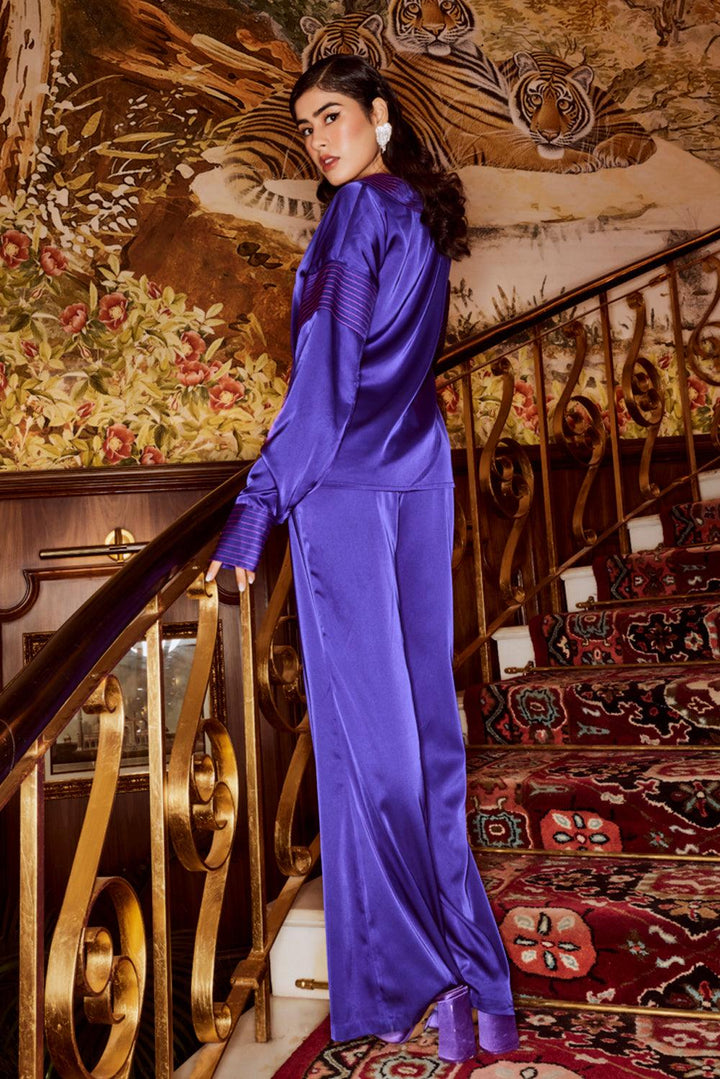 Purple Flared Trousers - ANI CLOTHING