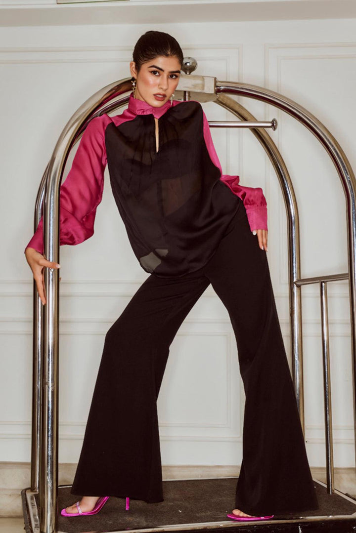 Black Flared Trousers - ANI CLOTHING